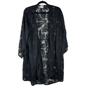 Siren Lily Maternity Black Kimono Cardigan Sheer Lace 2X Whimsigith Dark Vamp